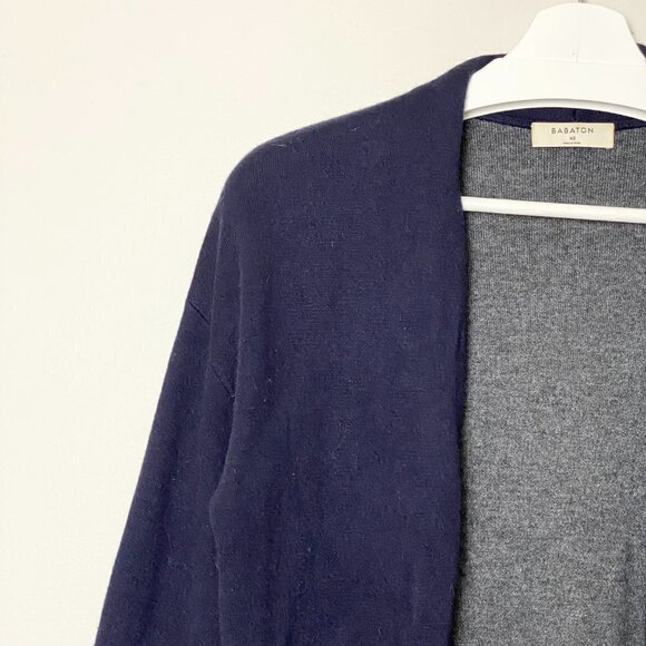 Aritzia Babaton Lance Wool Linen Blend Duster Cardigan Navy - Picture 5 of 11